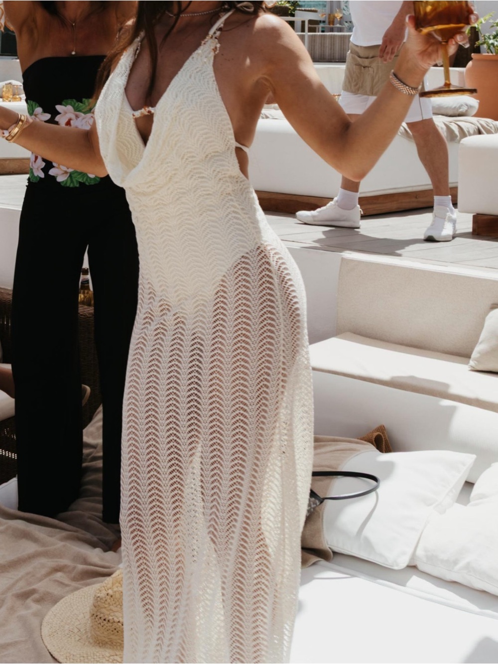 PatBO White Crochet Maxi Dress